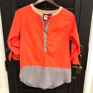 Alter’d State orange, grey, and tan blouse